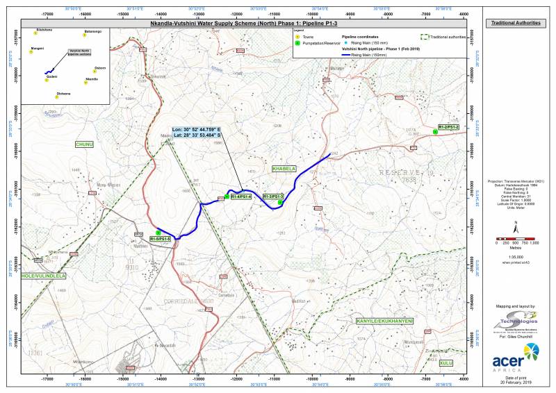 PROPOSED VUTSHINI-NKANDLA WATER SCHEME (NORTH) PHASE 1: PIPELINE P1-3 ...