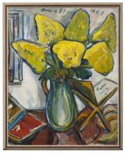 Irma Stern 'Still life with golden-rod flowers' (with frame)