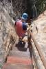 Visitor to Mapungubwe Hill making use of Western Staircase
